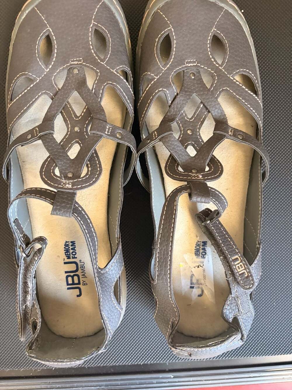 JBU by Jambu Brown Memory Foam Cutout Sandals